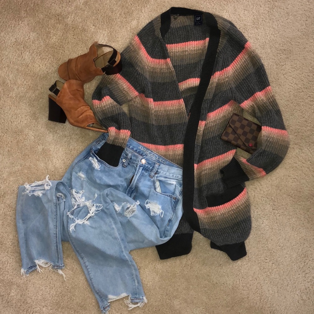 Gap horizontal striped cardigan